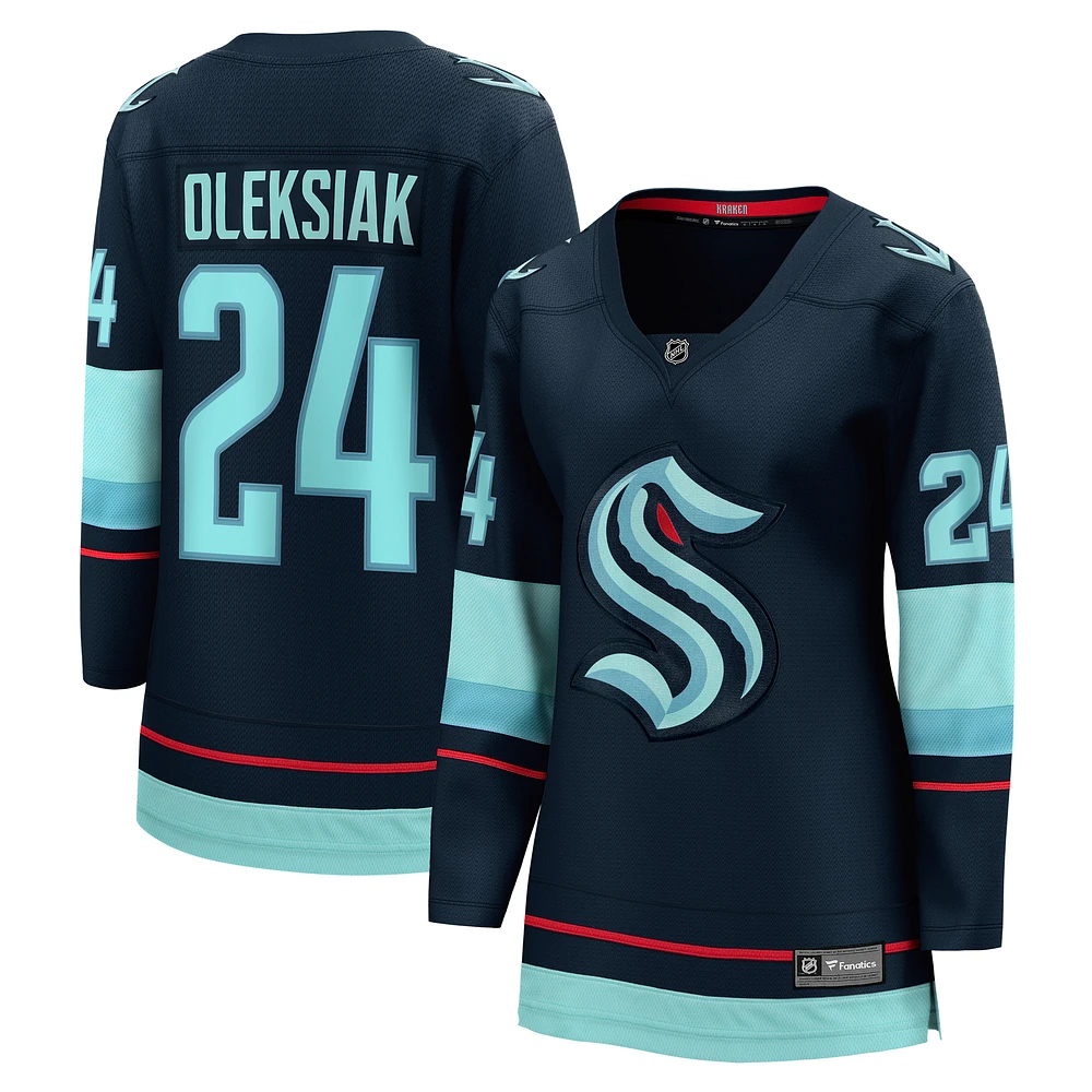 Women's Fanatics Jamie Oleksiak Deep Sea Blue Seattle Kraken Home Breakaway Player Jersey