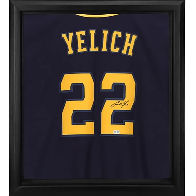 Christian Yelich Milwaukee Brewers Autographed Framed Navy Nike Alternate Replica Jersey Shadowbox