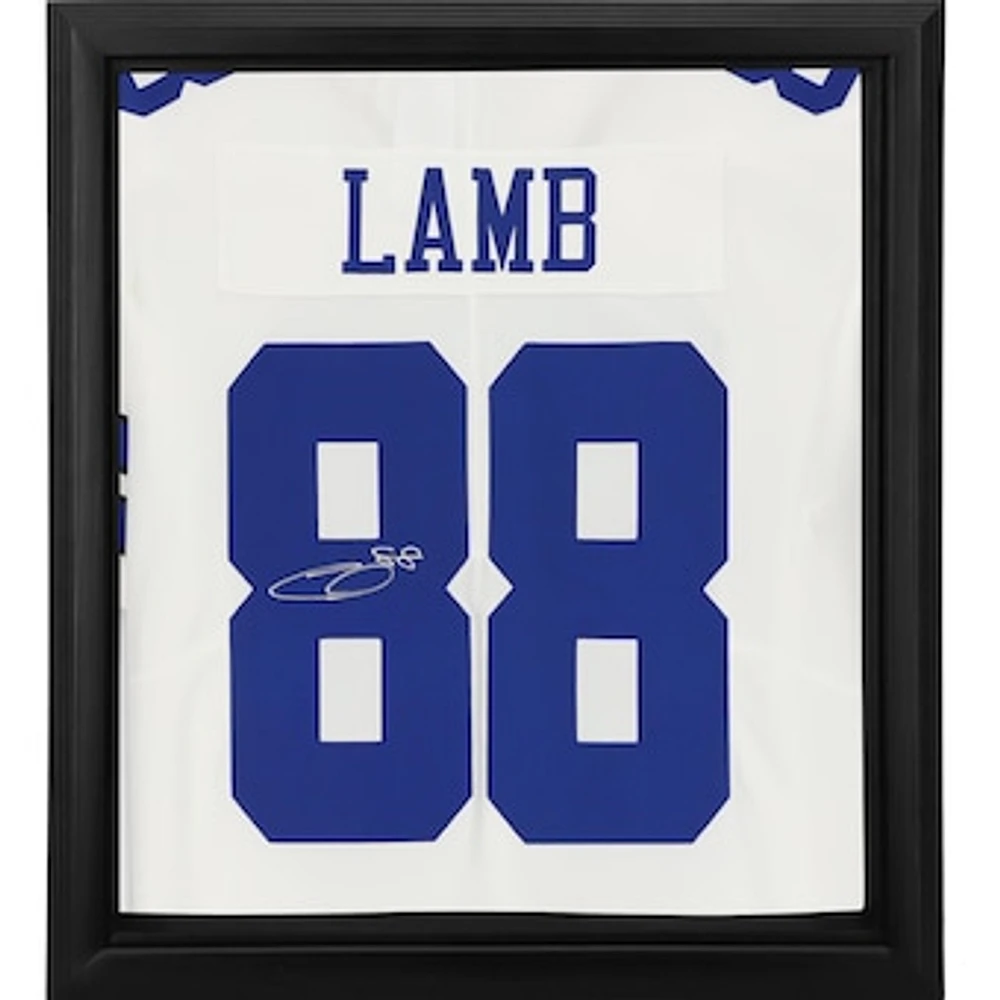 CeeDee Lamb Dallas Cowboys Autographed Framed White Nike Limited Jersey Shadowbox