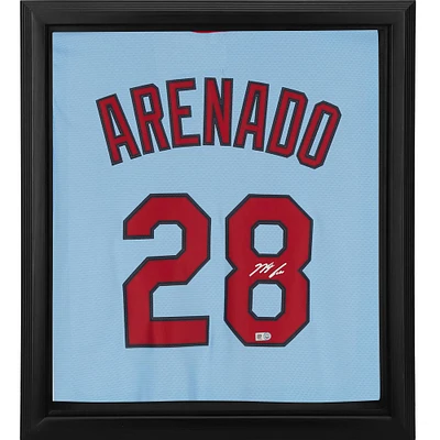 Nolan Arenado St. Louis Cardinals Autographed Framed Light Blue Nike Replica Jersey Shadowbox