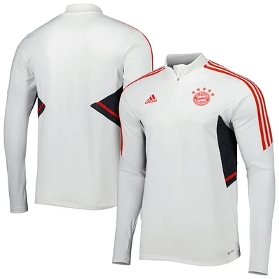 Men's adidas White Bayern Munich Team Training AEROREADY Quarter-Zip Top