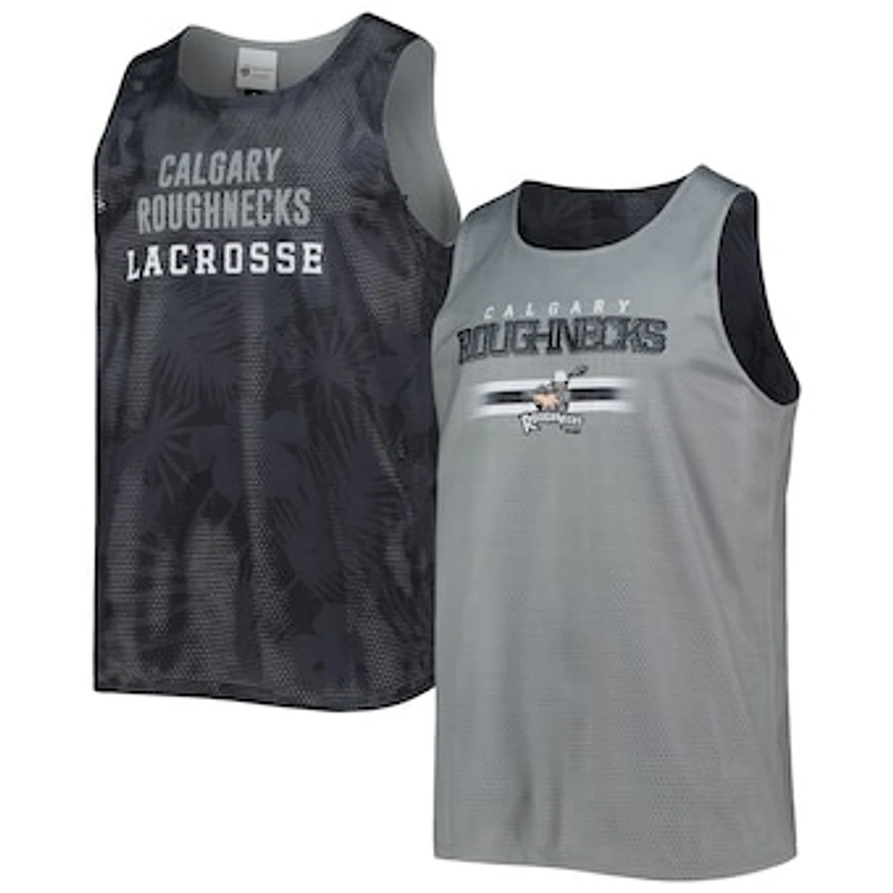 Men's FOCO Black/Gray Calgary Roughnecks Reversible Mesh Tank Top