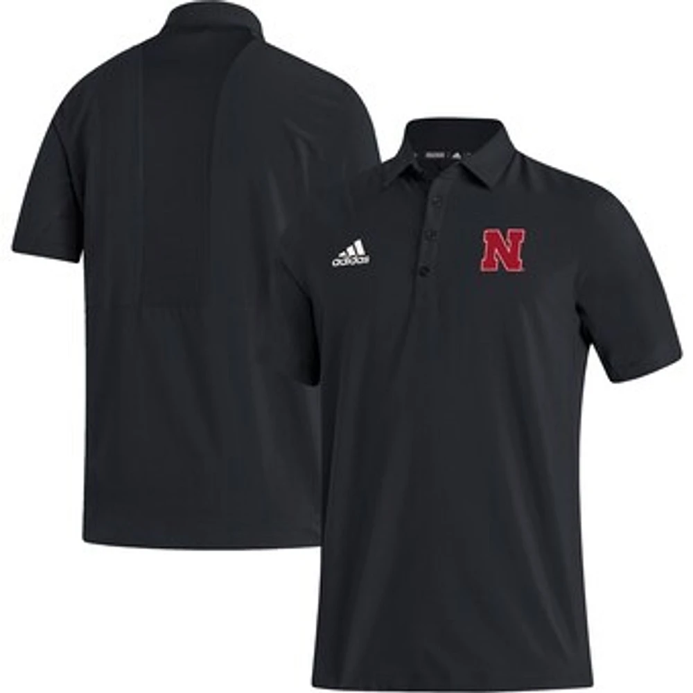 Men's adidas Black Nebraska Huskers Coaches Polo