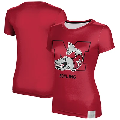 Women's Red Muskingum Muskies Bowling T-Shirt
