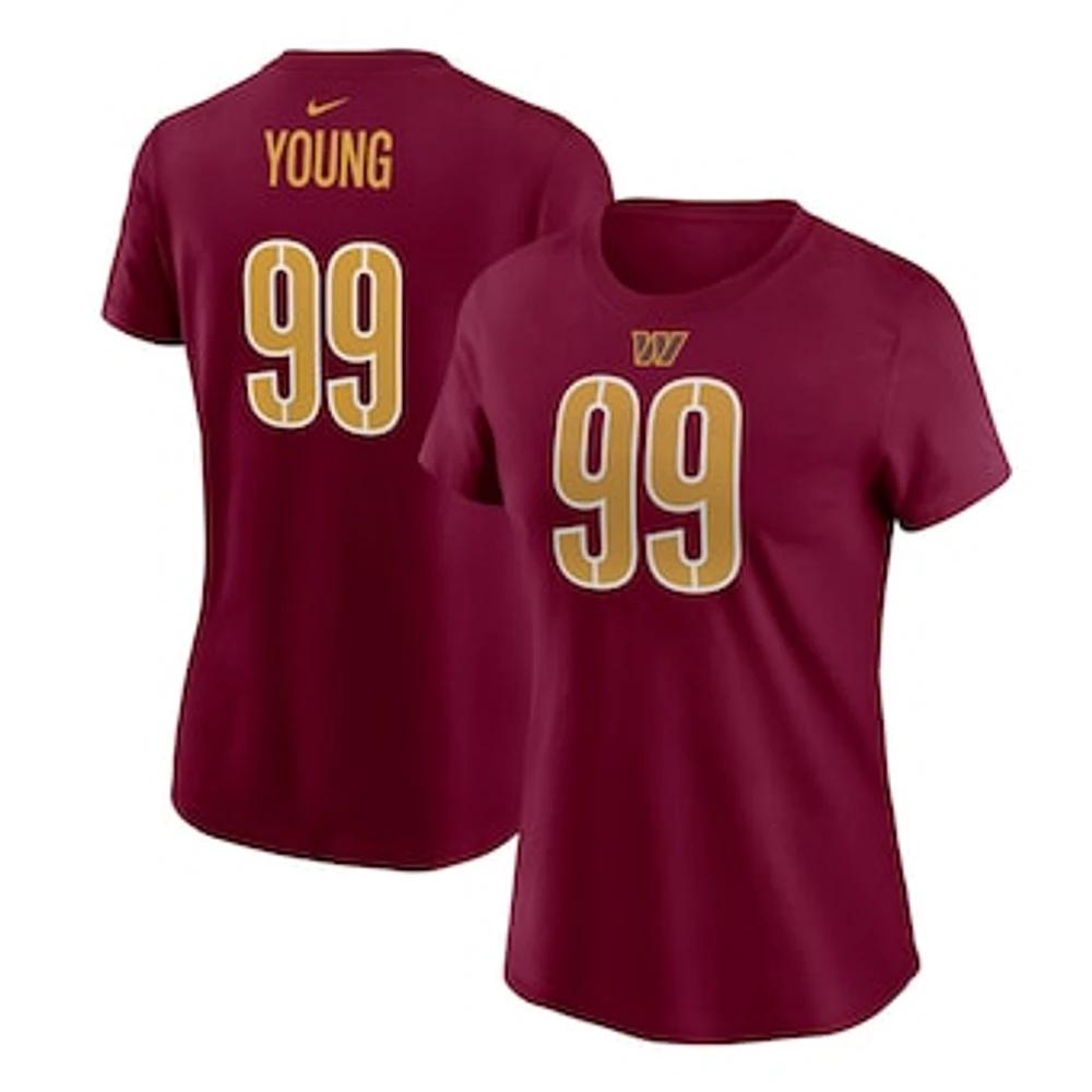 Women's Nike Chase Young Burgundy Washington Commanders Player Name & Number T-Shirt