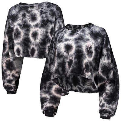 Women's ZooZatz Black Inter Miami CF Oversized Cloud-Dye Long Sleeve T-Shirt