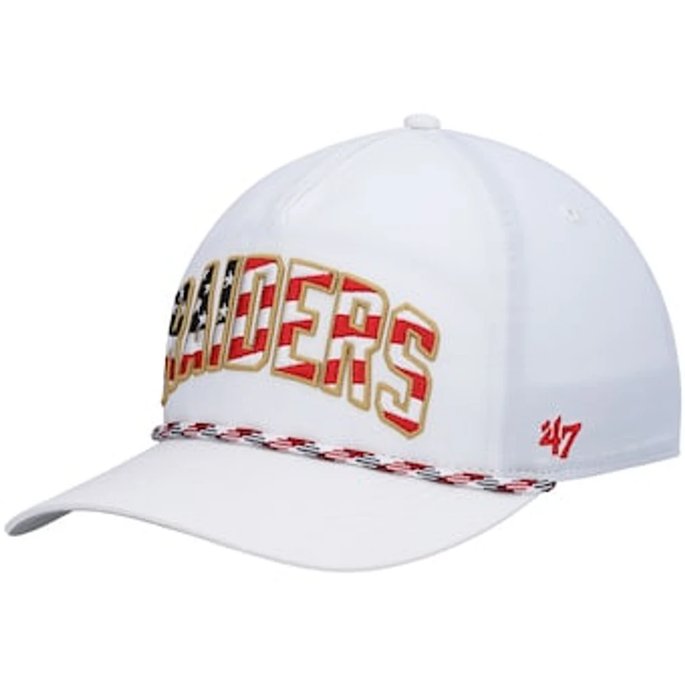 Men's '47 White Las Vegas Raiders Hitch Stars and Stripes Trucker Adjustable Hat