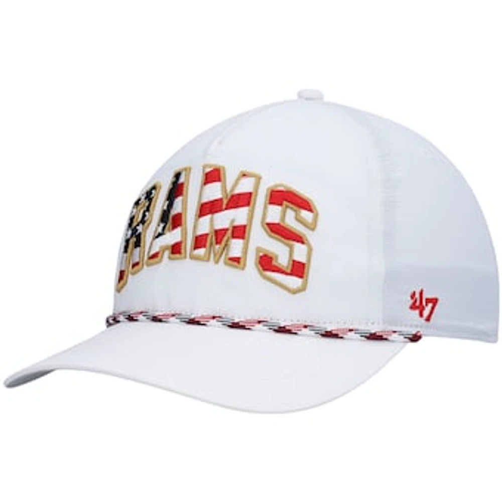 Men's '47 White Los Angeles Rams Hitch Stars and Stripes Trucker Adjustable Hat