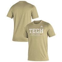 Men's adidas Gold Georgia Tech Yellow Jackets Sideline Football Locker Practice Creator AEROREADY T-Shirt