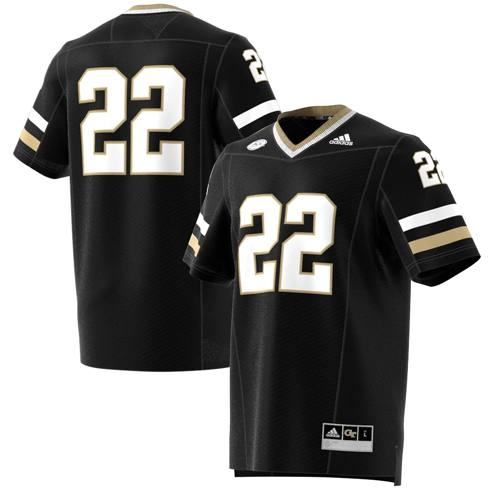 Men's adidas #22 Black Georgia Tech Yellow Jackets Premier Strategy Jersey