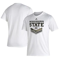 Men's adidas White Mississippi State Bulldogs Military Appreciation Creator T-Shirt