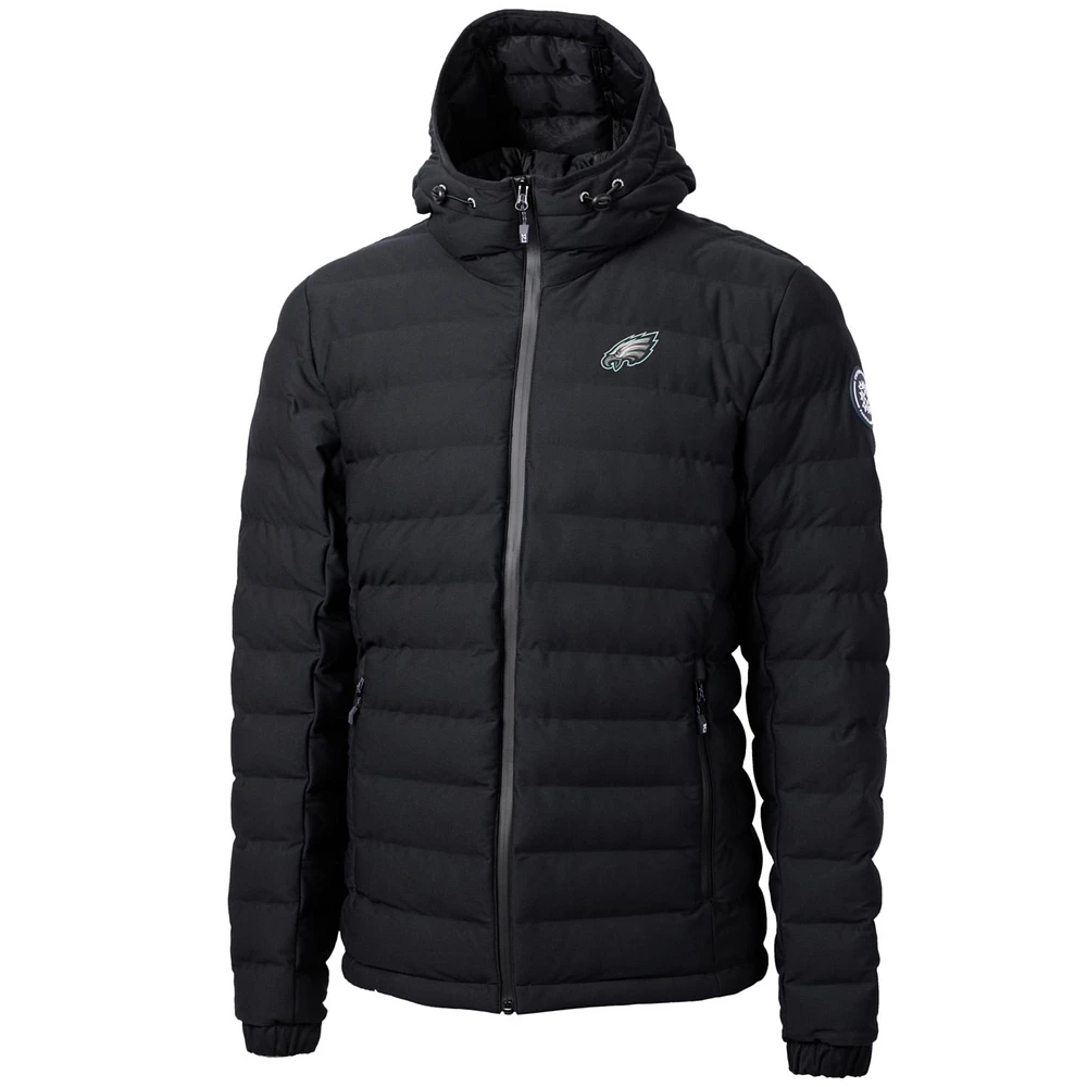 Men's Cutter & Buck Black Philadelphia Eagles Mission Ridge Repreve Full-Zip Puffer Jacket