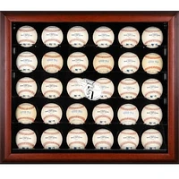 Cleveland Guardians Mahogany Framed Logo 30-Ball Display Case