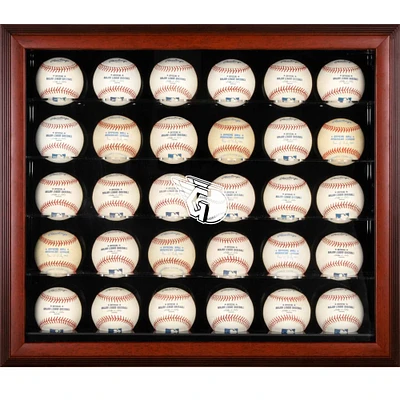 Cleveland Guardians Mahogany Framed Logo 30-Ball Display Case