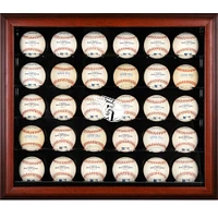 Cleveland Guardians Mahogany Framed Logo 30-Ball Display Case