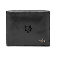 Men's Fossil Black Arkansas State Red Wolves Leather Ryan RFID Passcase Wallet