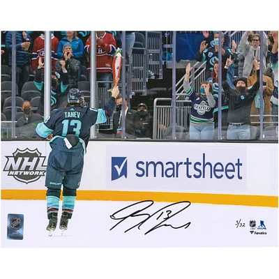 Brandon Tanev Seattle Kraken Autographed 11'' x 14'' Salmon Celebration Photograph - Limited Edition of 32