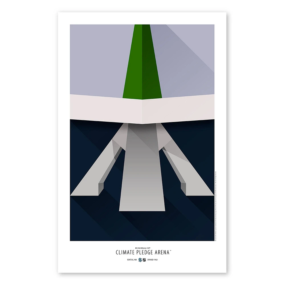 Seattle Kraken 11'' x 17'' Minimalist Climate Pledge Arena Poster