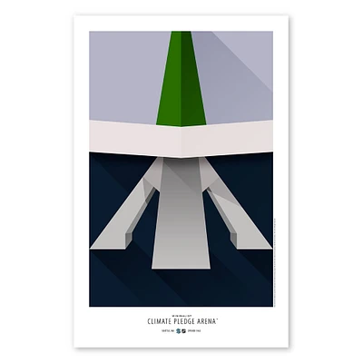 Seattle Kraken 11'' x 17'' Minimalist Climate Pledge Arena Poster