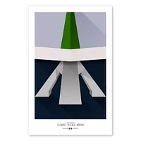 Seattle Kraken 11'' x 17'' Minimalist Climate Pledge Arena Poster