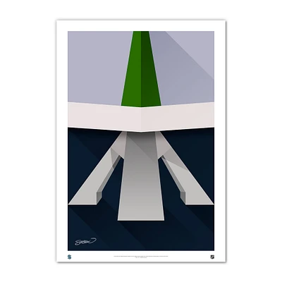 Seattle Kraken 24'' x 36'' Minimalist Climate Pledge Arena Fine Art Print