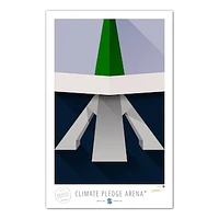 Seattle Kraken 17'' x 26'' Minimalist Climate Pledge Arena Collectors Edition Fine Art Print