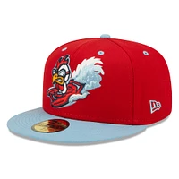 Men's New Era Red Tri-City Dust Devils Light Blue Theme Night 59FIFTY Fitted Hat