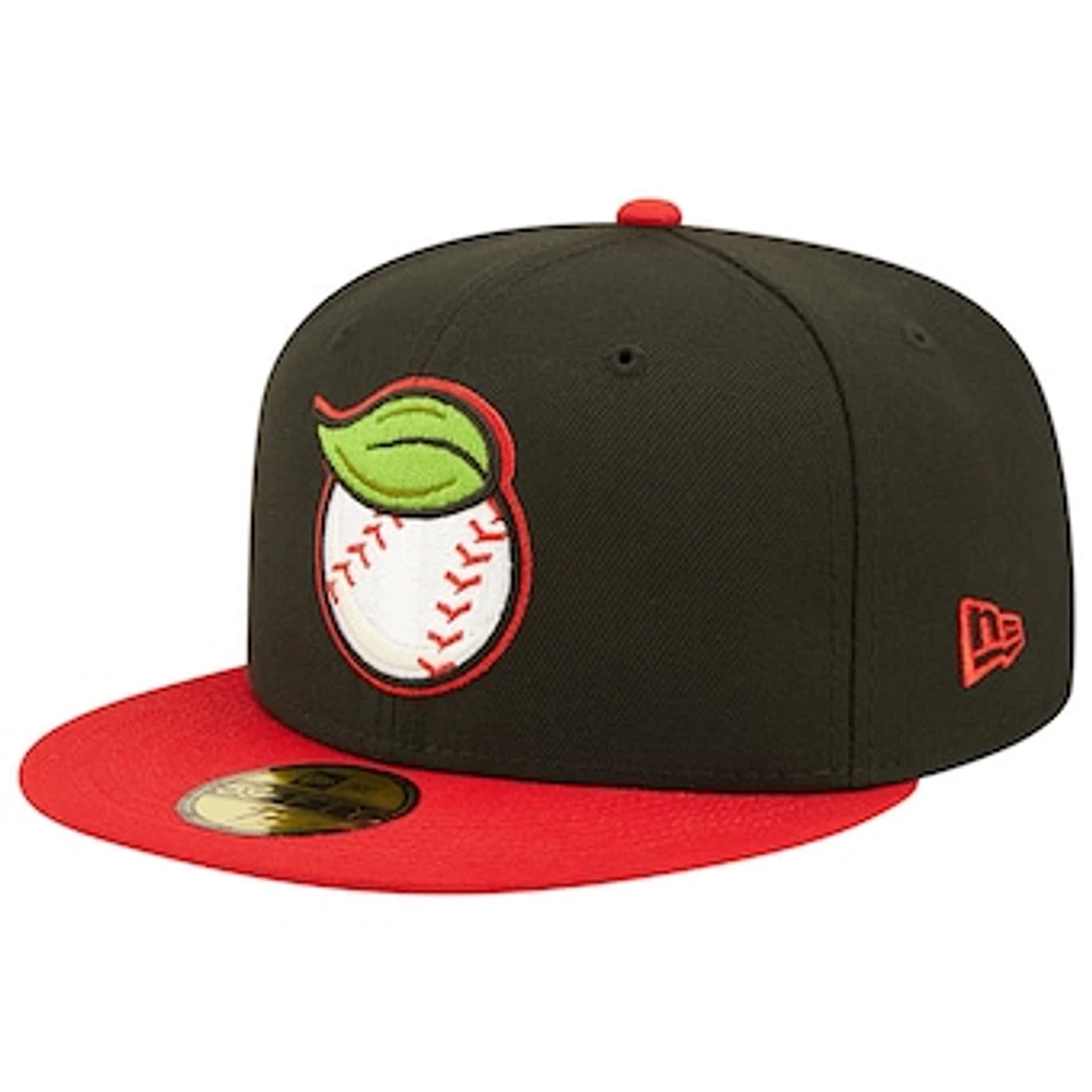 Men's New Era Black/Red Fresno Grizzlies Theme Night 59FIFTY Fitted Hat