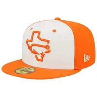 Men's New Era White/Orange Corpus Christi Hooks Theme Night 59FIFTY Fitted Hat