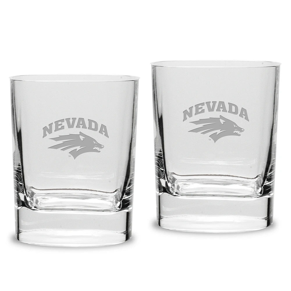 Nevada Wolf Pack 2-Piece 11.75oz. Square Double Old Fashioned Glass Set