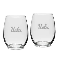 UCLA Bruins 2-Piece 15oz. Stemless Wine Glass Set