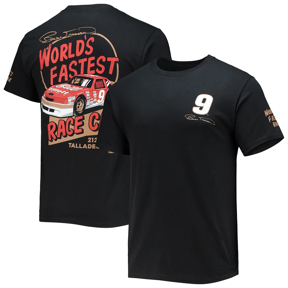 Men's Checkered Flag Black Bill Elliott Legends 3-Spot T-Shirt