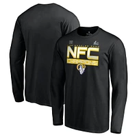 Men's Fanatics Black Los Angeles Rams 2021 NFC Champions Iconic Slant Long Sleeve T-Shirt