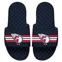 Youth ISlide Navy Cleveland Guardians Stripe Slide Sandals