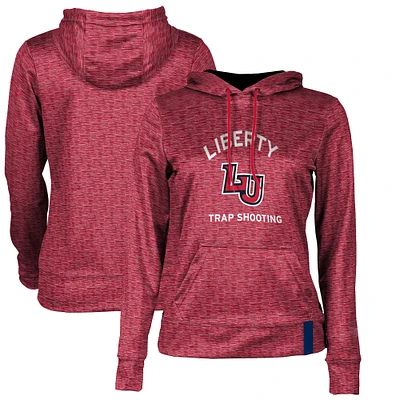 Women's Red Liberty Flames Trap Shooting Pullover Hoodie