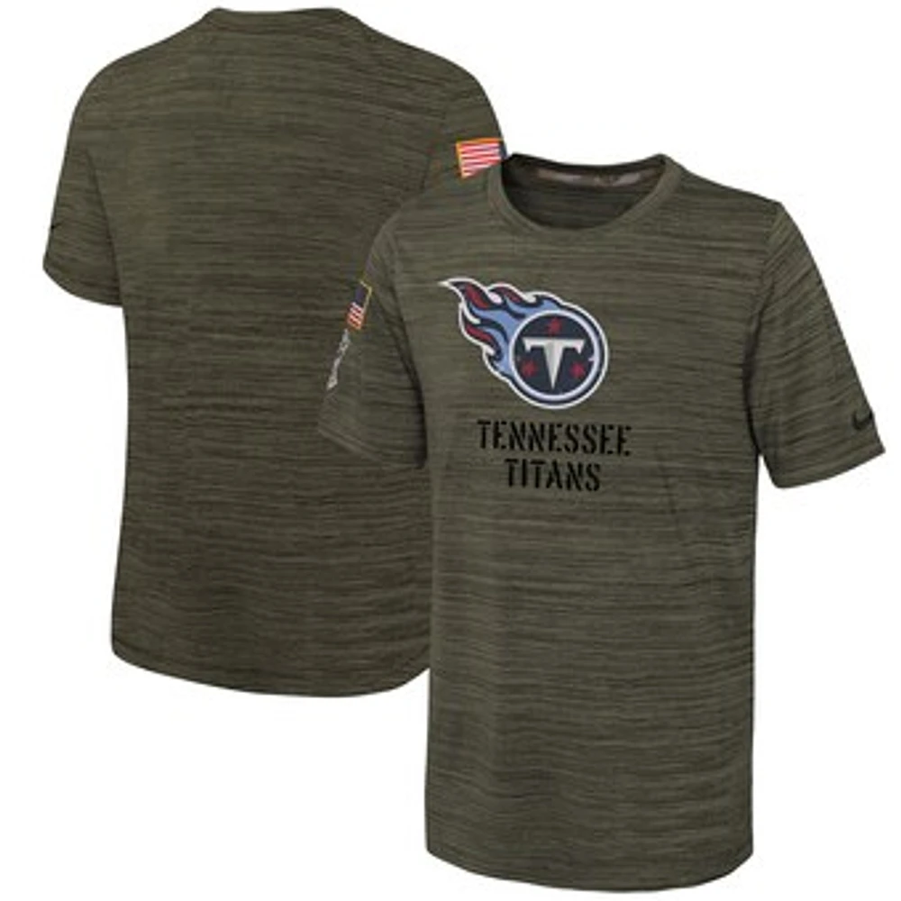 Youth Nike Olive Tennessee Titans Salute To Service Velocity T-Shirt