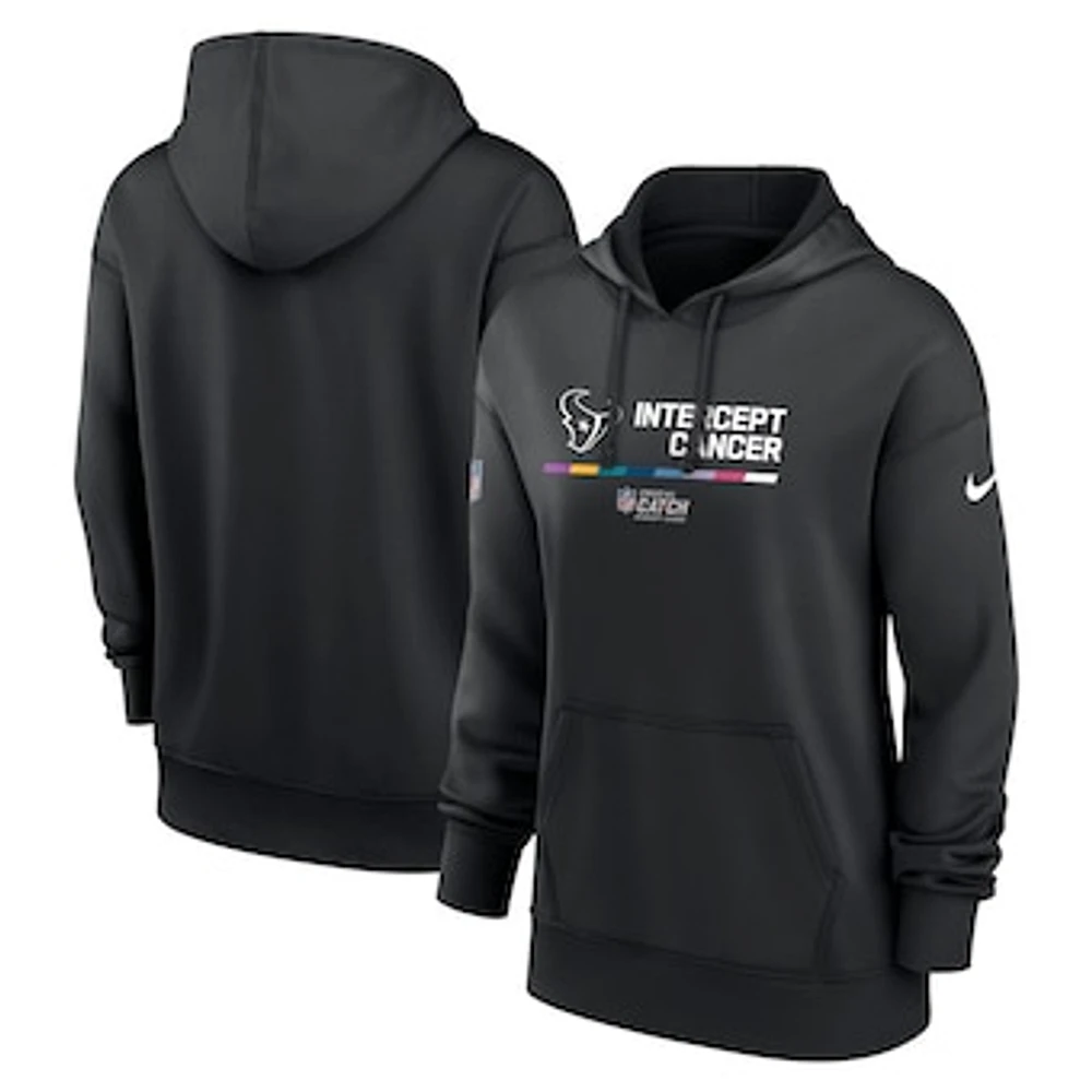 Women's Nike Black Houston Texans NFL Crucial Catch Therma Performance Pullover Hoodie