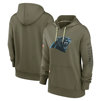 Women's Nike Olive Carolina Panthers Salute To Service Performance Pullover Hoodie