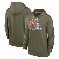 Women's Nike Olive Cleveland Browns Salute To Service Performance Pullover Hoodie