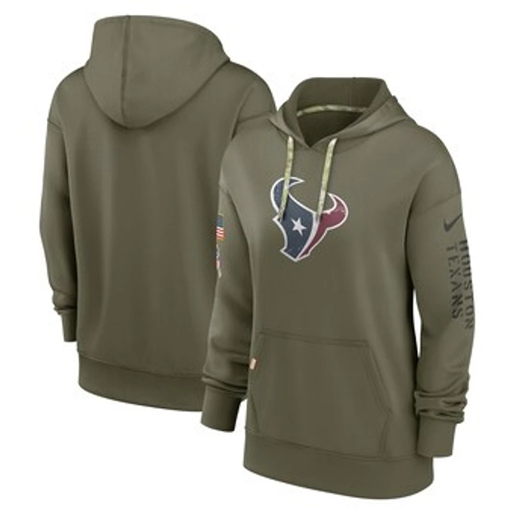 Women's Nike Olive Houston Texans Salute To Service Performance Pullover Hoodie