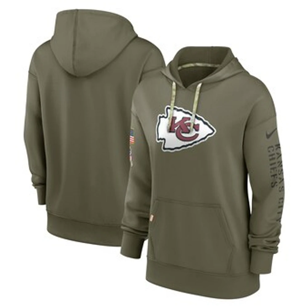 Women's Nike Olive Kansas City Chiefs Salute To Service Performance Pullover Hoodie