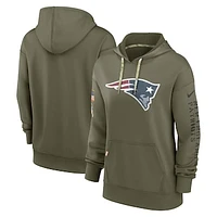 Women's Nike Olive New England Patriots Salute To Service Performance Pullover Hoodie