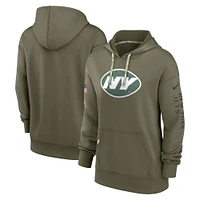 Women's Nike Olive New York Jets Salute To Service Performance Pullover Hoodie