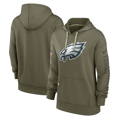 Women's Nike Olive Philadelphia Eagles Salute To Service Performance Pullover Hoodie