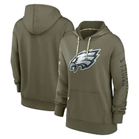 Women's Nike Olive Philadelphia Eagles Salute To Service Performance Pullover Hoodie