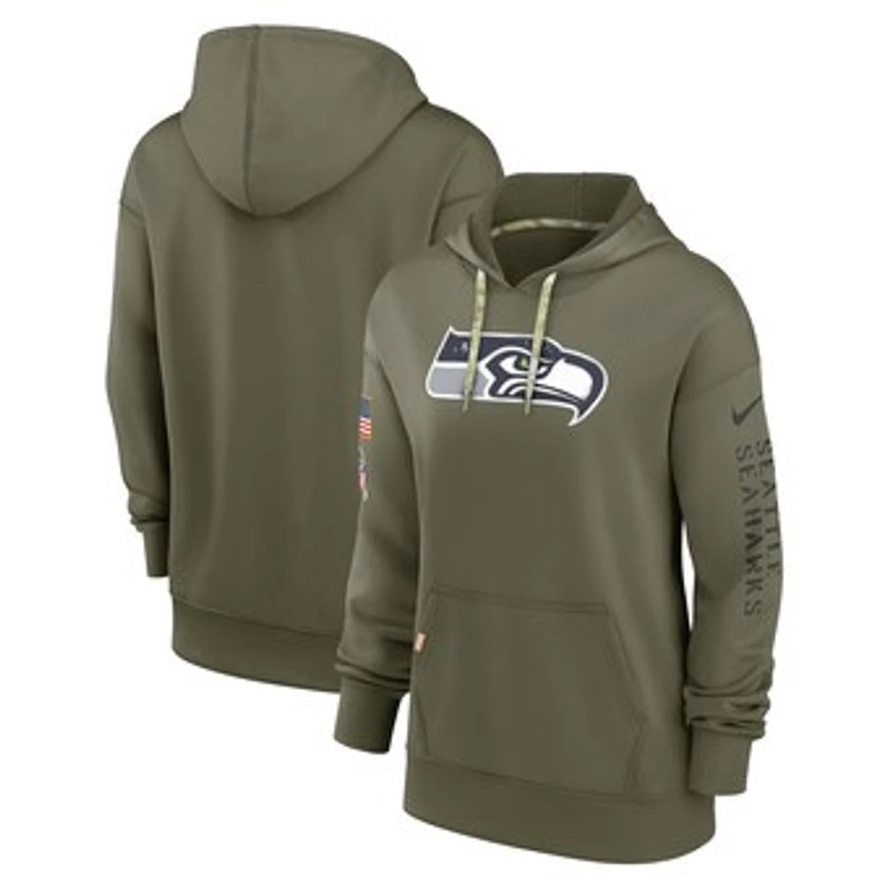 Women's Nike Olive Seattle Seahawks Salute To Service Performance Pullover Hoodie