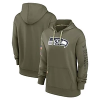 Women's Nike Olive Seattle Seahawks Salute To Service Performance Pullover Hoodie