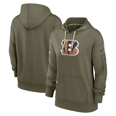 Women's Nike Olive Cincinnati Bengals Salute To Service Performance Pullover Hoodie