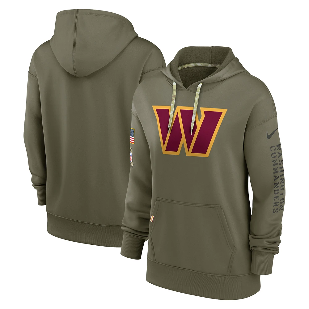 Women's Nike Olive Washington Commanders Salute To Service Performance Pullover Hoodie