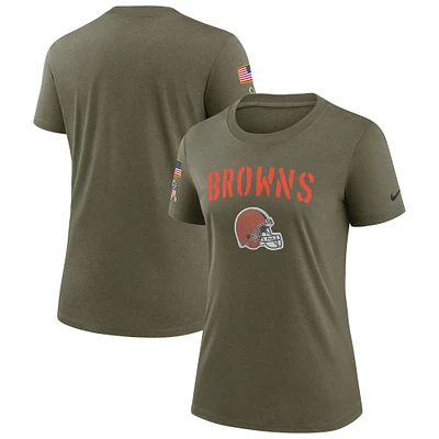 Women's Nike Olive Cleveland Browns Salute To Service Legend T-Shirt